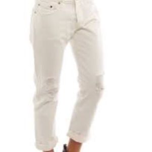 501 CT off white distressed jeans